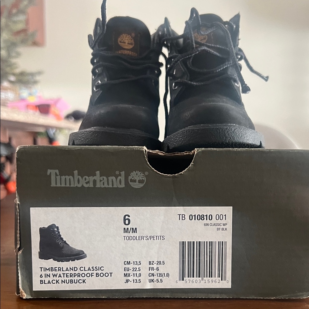 Timberland Black Waterproof Boots Kids size 6c